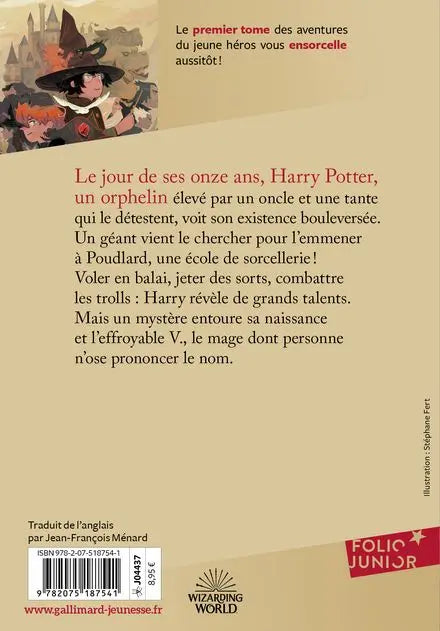 Harry Potter Tome 1 : L'école des sorciers - Folio Junior -  La boutique Aux 2 Balais