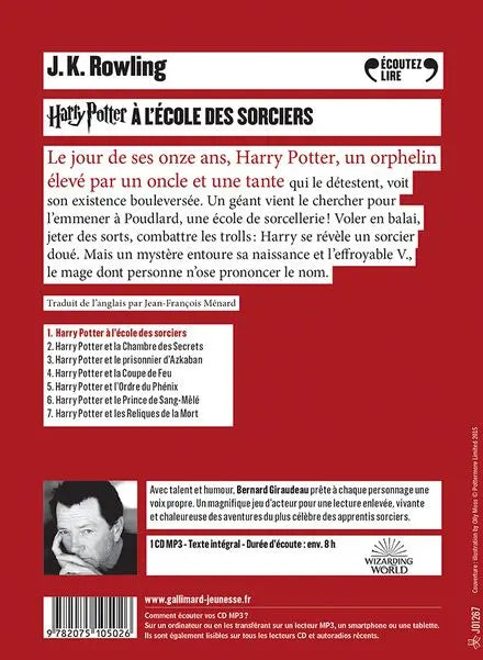 Harry Potter Tome 1 : L'école des sorciers - Livre Audio -  La boutique Aux 2 Balais