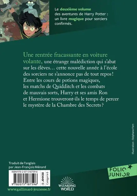 Harry Potter Tome 2 : La Chambre des Secrets - Folio Junior -  La boutique Aux 2 Balais