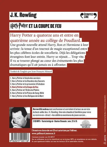Harry Potter Tome 4 : La Coupe de Feu - Livre Audio -  La boutique Aux 2 Balais