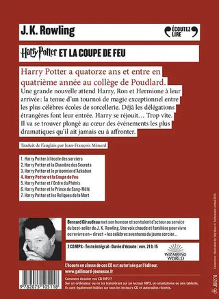 Harry Potter Tome 4 : La Coupe de Feu - Livre Audio - La boutique Aux 2 Balais