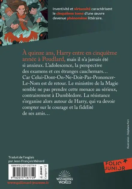 Harry Potter Tome 5 : L'Ordre du Phénix - Folio Junior -  La boutique Aux 2 Balais