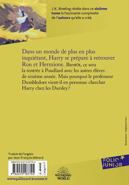 Harry Potter Tome 6 : Le Prince de Sang-Mêlé - Folio Junior -  La boutique Aux 2 Balais