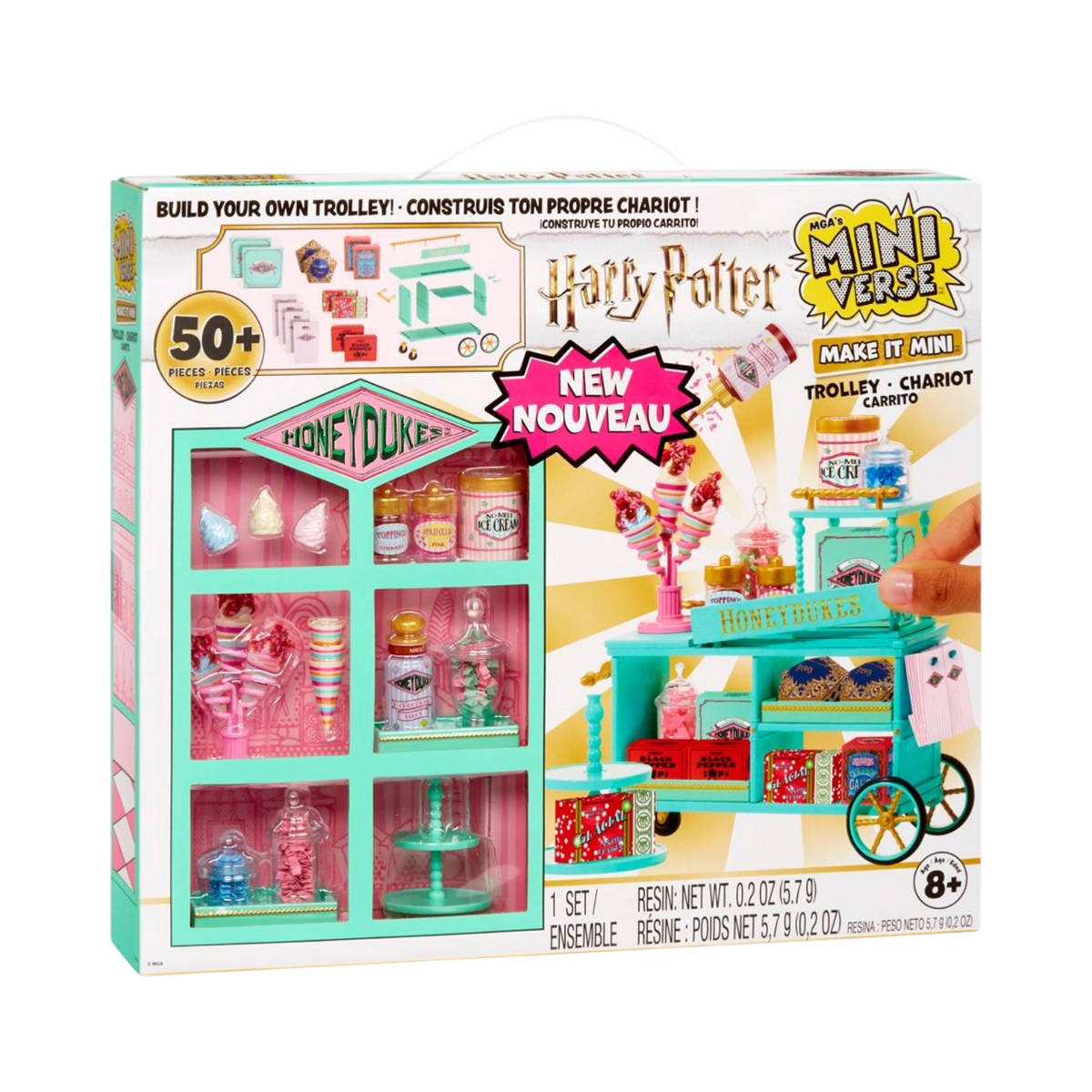 Boîte de jeu La boutique Aux 2 Balais Miniverse Honeydukes Harry Potter avec chariot miniature et accessoires bonbons