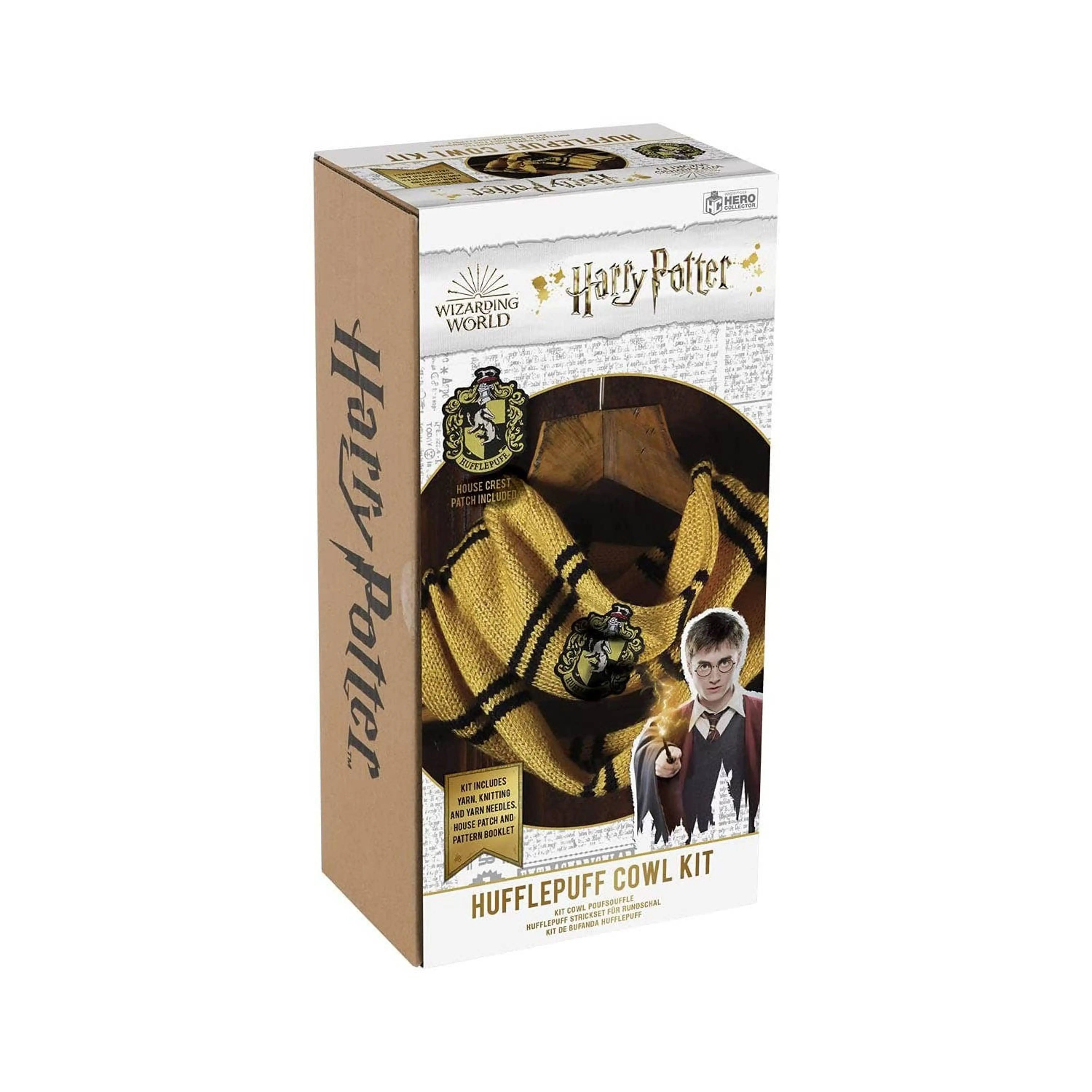 Kit Tricot Harry Potter - Écharpe Poufsouffle avec Patch et Aiguilles -  La boutique Aux 2 Balais