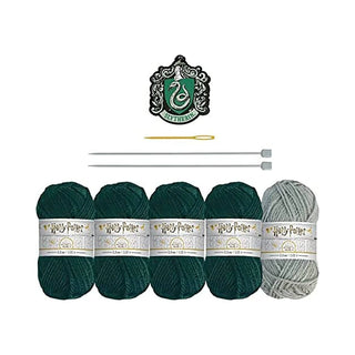 Kit Tricot Harry Potter - Écharpe Serpentard avec Patch et Aiguilles