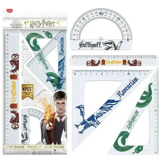 Kit géométrie 4 pièces Harry Potter – règle, équerres, rapporteur -  La boutique Aux 2 Balais