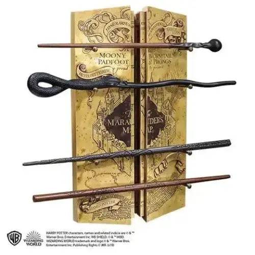 Le présentoir de la Carte du Maraudeur avec 4 baguettes -  La boutique Aux 2 Balais