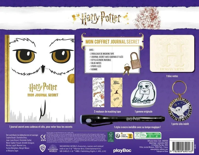Mon coffret Journal Secret Hedwige -  La boutique Aux 2 Balais