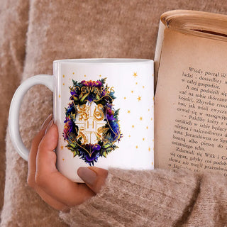 Mug Accio Hogwarts Fleuris Blanc 330ml -  La boutique Aux 2 Balais
