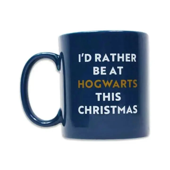 Mug Noël à Poudlard Bleu -  La boutique Aux 2 Balais