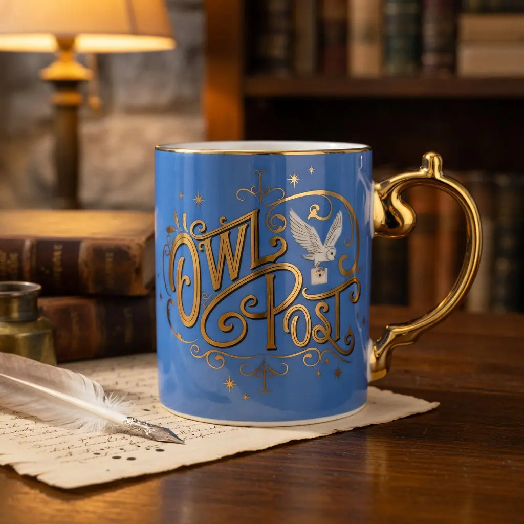 Mug Owl Post Gold Edition -  La boutique Aux 2 Balais