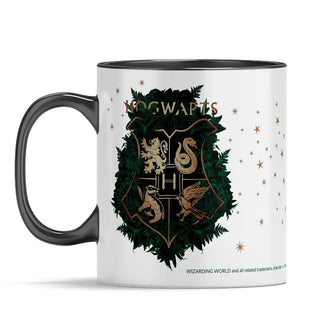 Mug Sortilège Hogwarts Fleuris noir 330ml -  La boutique Aux 2 Balais