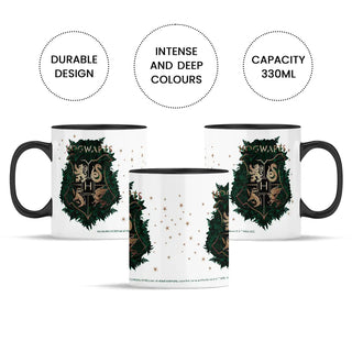 Mug Sortilège Hogwarts Fleuris noir 330ml -  La boutique Aux 2 Balais