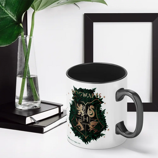 Mug Sortilège Hogwarts Fleuris noir 330ml -  La boutique Aux 2 Balais