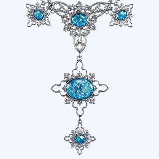 Réplique Collier Opale Maudit Harry Potter - Argent Vieilli Pierres Bleues Écrin -  La boutique Aux 2 Balais