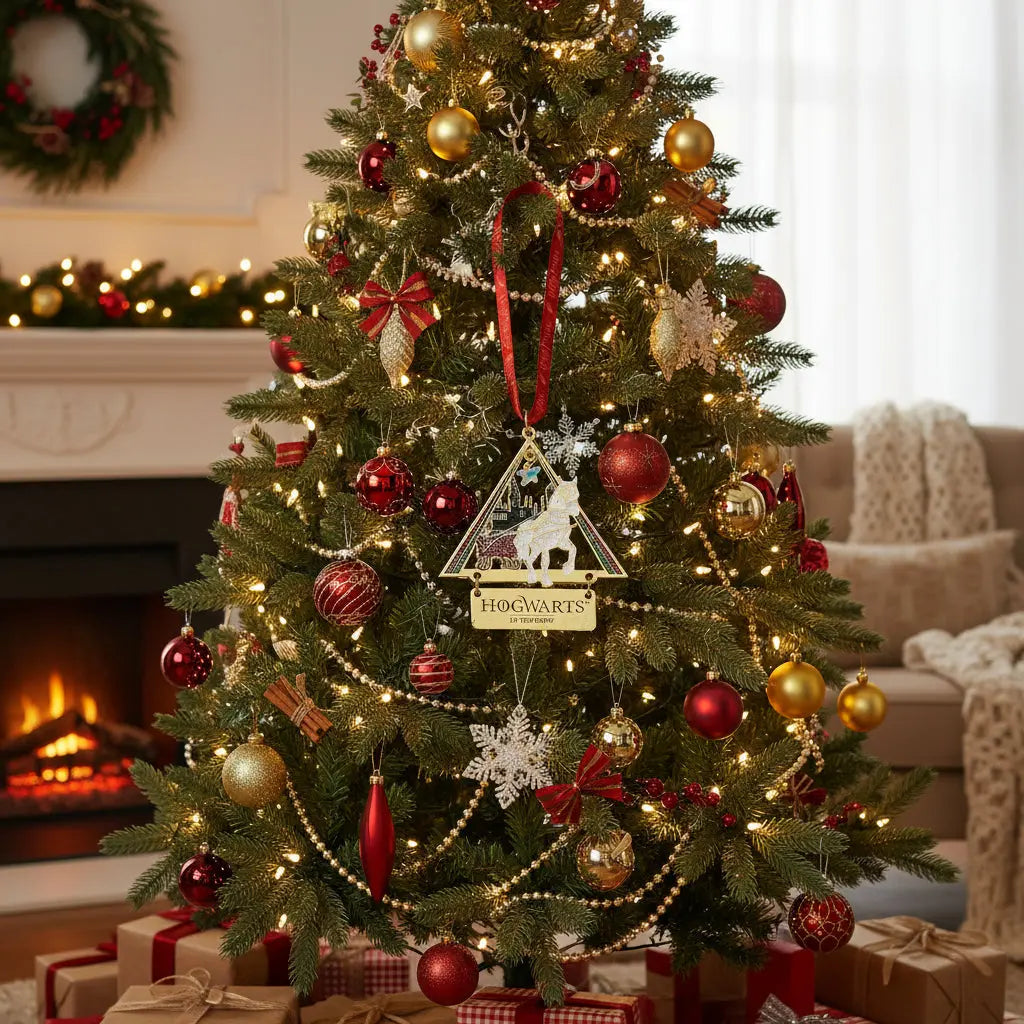 Ornement Poudlard dans la neige Harry Potter Noël -  La boutique Aux 2 Balais
