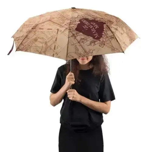 parapluie design carte du maraudeur pour fans d'Harry Potter