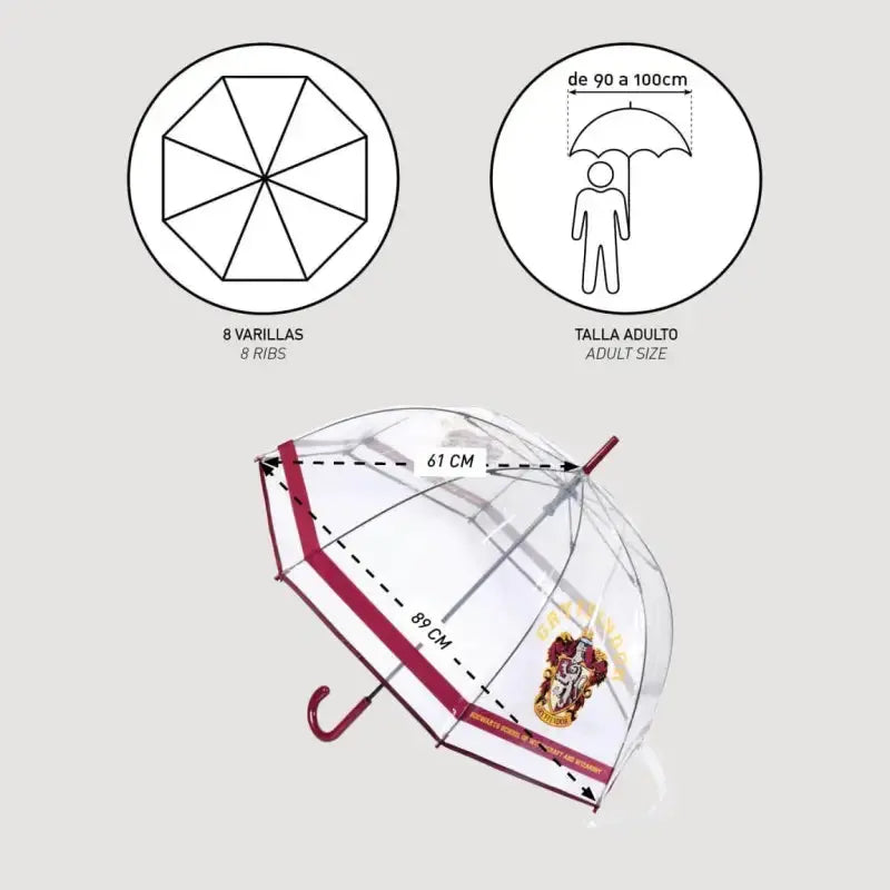 Parapluie Gryffondor Transparent -  La boutique Aux 2 Balais
