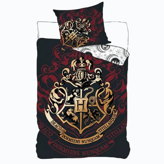 Parure Housse Couette Hogwarts Doré 140x200 cm - Coton 100% -  La boutique Aux 2 Balais