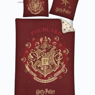 Parure Housse Couette Rouge Hogwarts 140x200 cm - Coton 100% Harry Potter -  La boutique Aux 2 Balais
