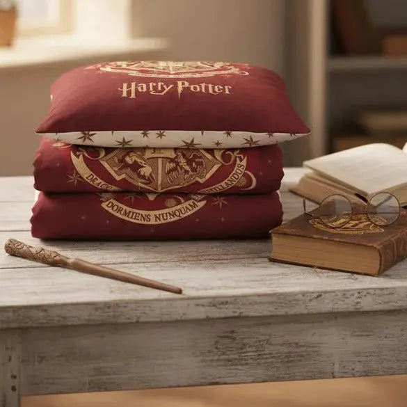 Parure Housse Couette Rouge Hogwarts 140x200 cm - Coton 100% Harry Potter -  La boutique Aux 2 Balais