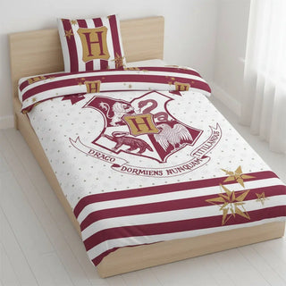 Parure de lit Harry Potter Hogwarts Rouge et Blanc - 100% Coton Bio -  La boutique Aux 2 Balais