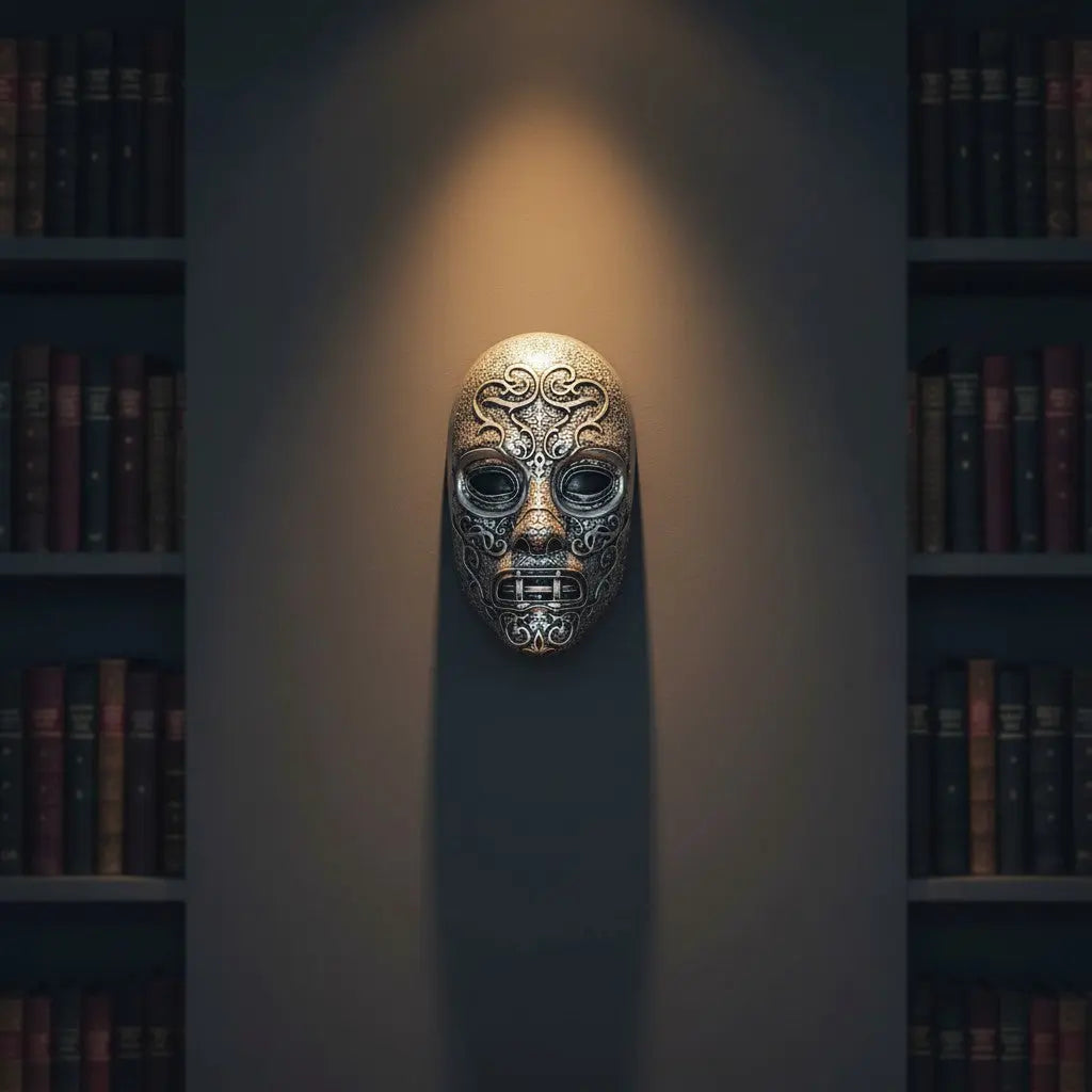 Petit masque Mangemort décoratif en résine brillante La boutique Aux 2 Balais avec détails complexes style Harry Potter