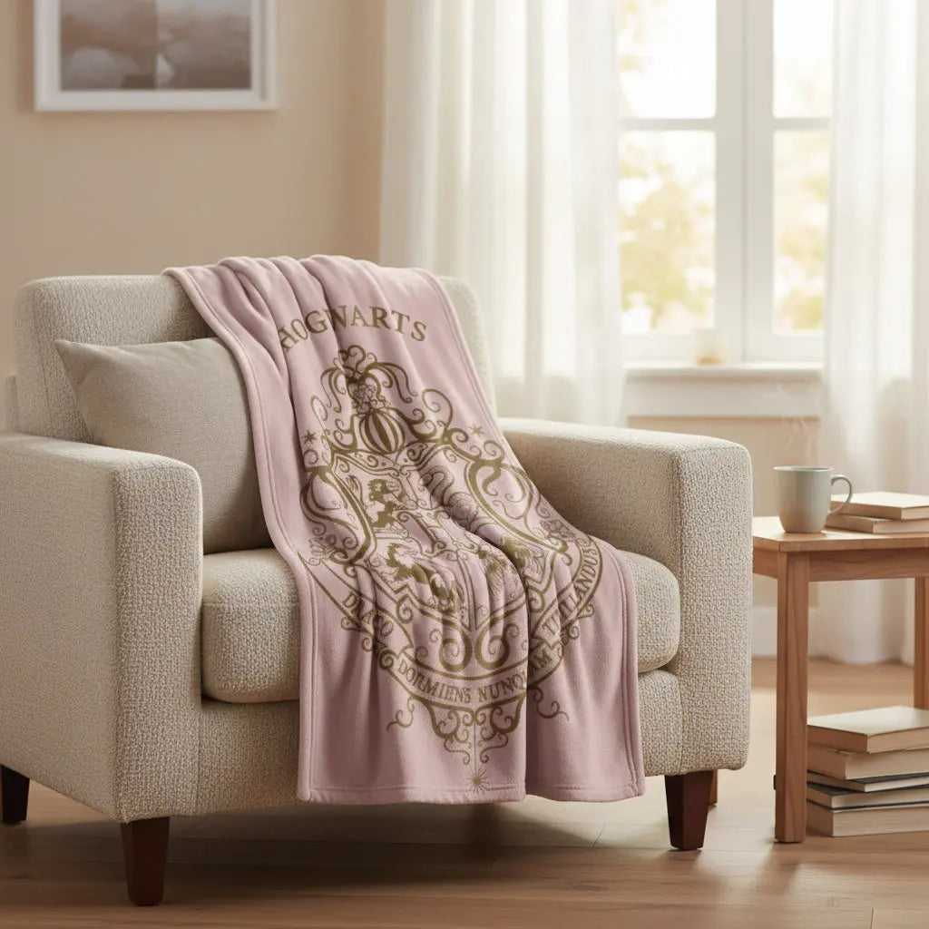 Plaid Polaire Hogwarts Rose 100x140 cm -  La boutique Aux 2 Balais