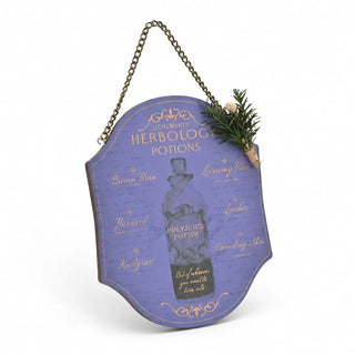 Plaque en bois Herbology Potions - Violet -  La boutique Aux 2 Balais