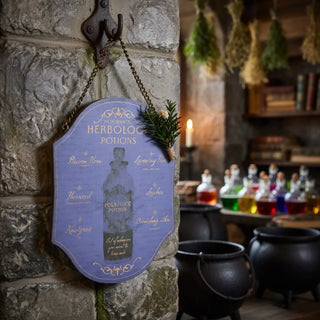 Plaque en bois Herbology Potions - Violet -  La boutique Aux 2 Balais