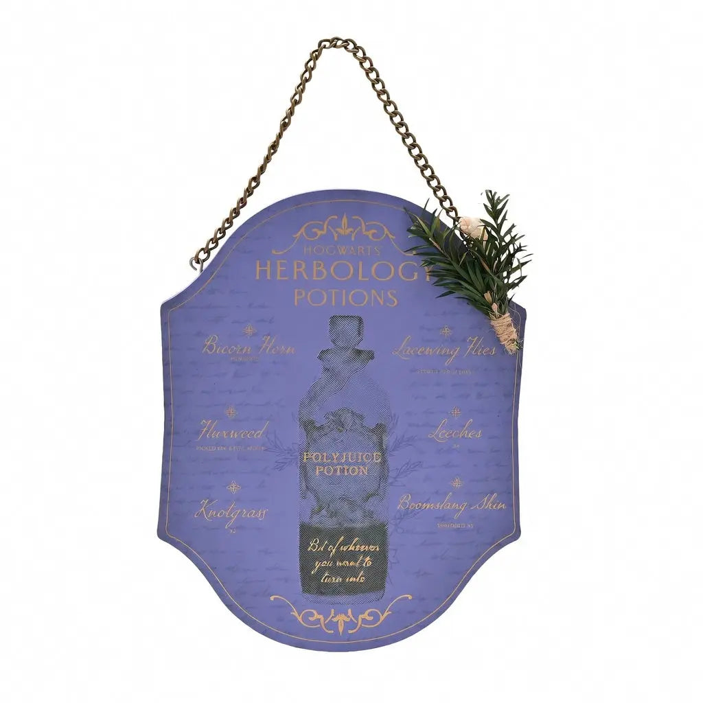 Plaque en bois Herbology Potions - Violet -  La boutique Aux 2 Balais