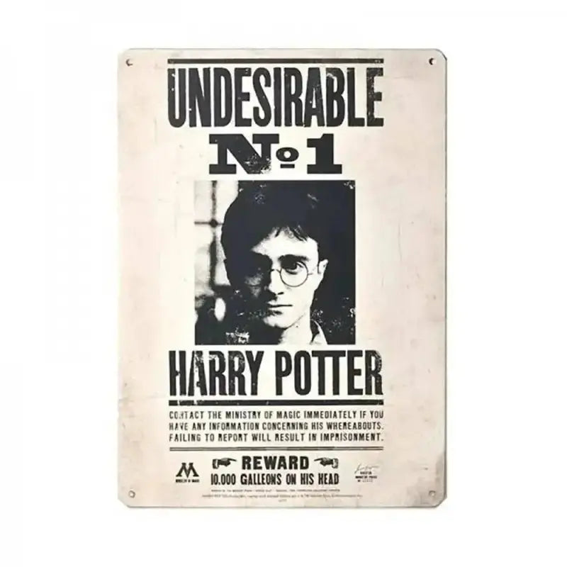 Plaque en métal Harry Potter -  La boutique Aux 2 Balais