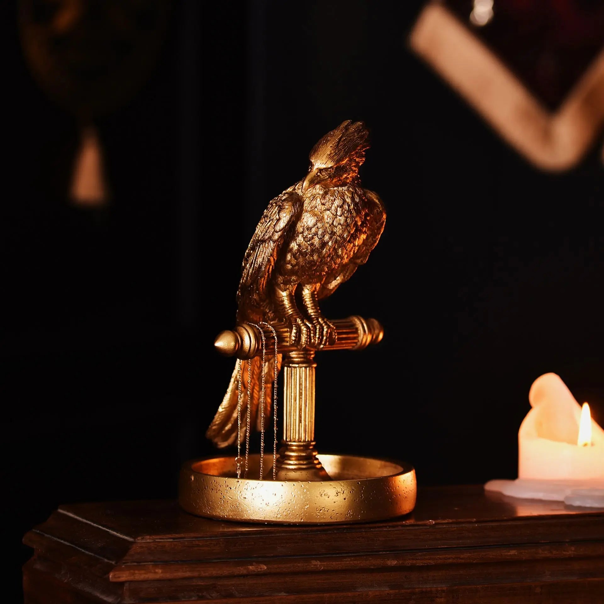 Porte-Bijoux Doré Fumseck - Harry Potter -  La boutique Aux 2 Balais