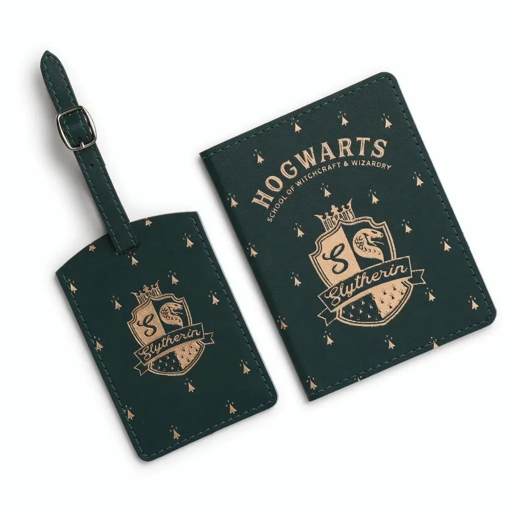 Porte-Passeport et Étiquette Bagage Serpentard - Cuir PU -  La boutique Aux 2 Balais