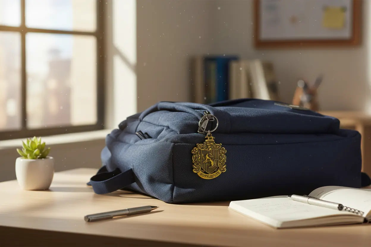 Porte clés métal Poufsouffle -  La boutique Aux 2 Balais