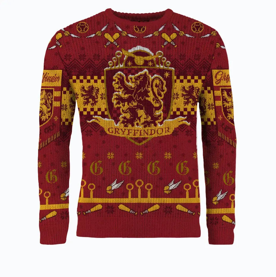 Pull Noël Harry Potter Gryffondor Quidditch -  La boutique Aux 2 Balais