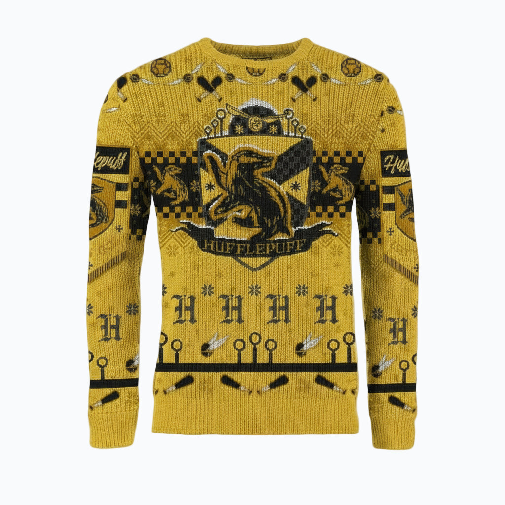 Pull Noël Poufsouffle Quidditch - Unisexe -  La boutique Aux 2 Balais