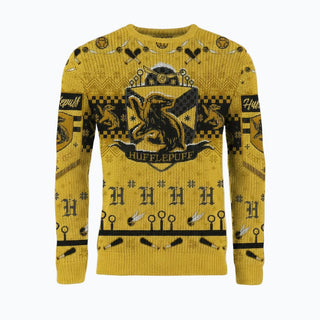 Pull Noël Poufsouffle Quidditch - Unisexe -  La boutique Aux 2 Balais