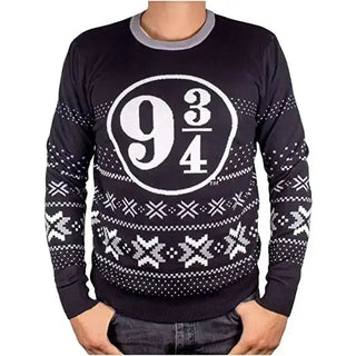 Pull de Noël 9 3/4 Noir -  La boutique Aux 2 Balais