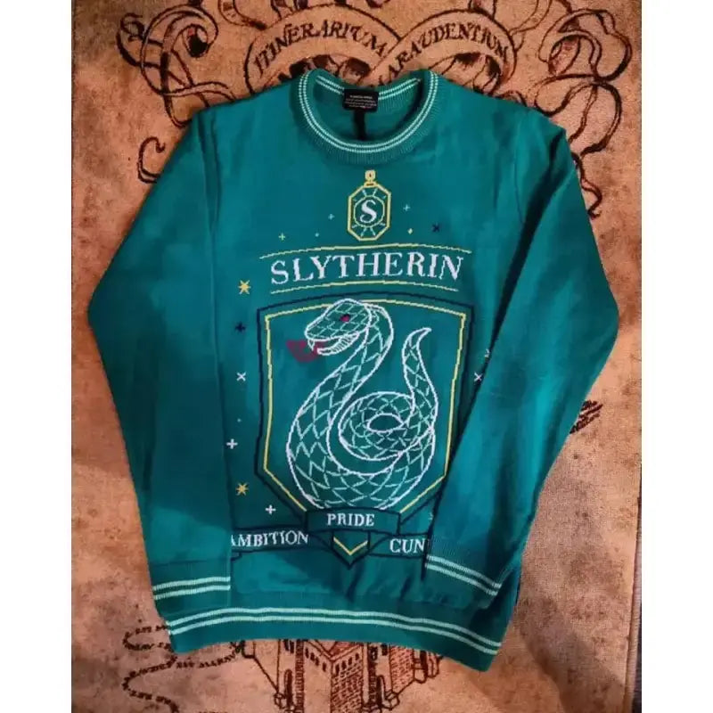 Pull de Noël Serpentard -  La boutique Aux 2 Balais