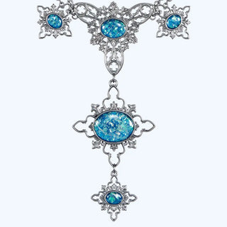 Réplique Collier Opale Maudit Harry Potter - Argent Vieilli Pierres Bleues Écrin -  La boutique Aux 2 Balais