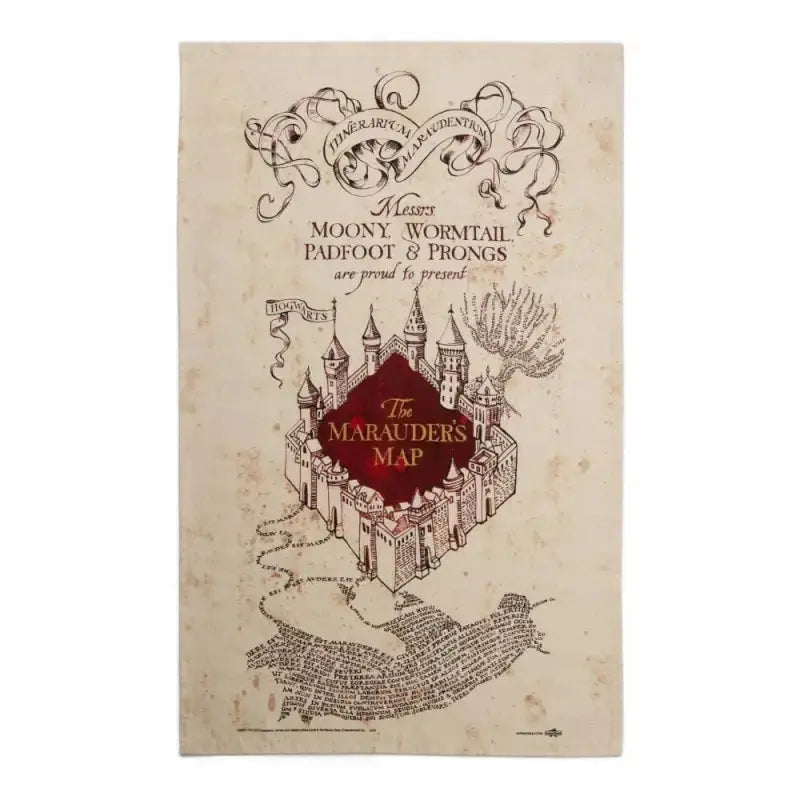Serviette à thé Minalima Carte du Maraudeur -  La boutique Aux 2 Balais
