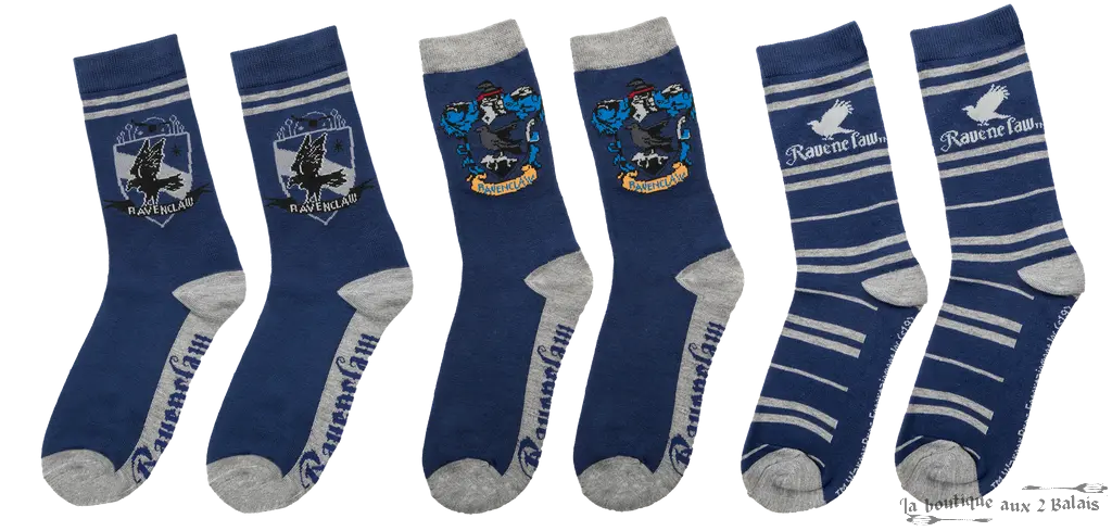 Set 3 Paires de Chaussettes Serdaigle Harry Potter Taille 35-45