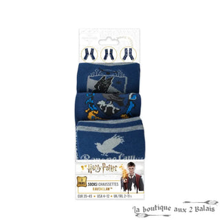 Set 3 Paires de Chaussettes Serdaigle Harry Potter Taille 35-45