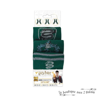 Set 3 Paires de Chaussettes Serpentard Harry Potter Taille 35-45