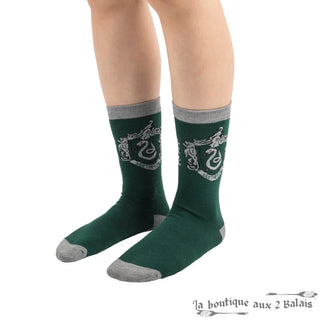 Set 3 Paires de Chaussettes Serpentard Harry Potter Taille 35-45