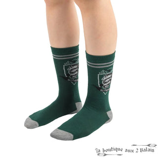 Set 3 Paires de Chaussettes Serpentard Harry Potter Taille 35-45