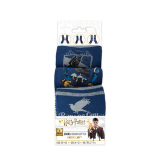Set 3 Paires de Chaussettes Serdaigle Harry Potter Taille 35-45