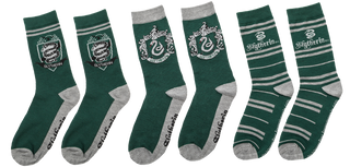 Set 3 Paires de Chaussettes Serpentard Harry Potter Taille 35-45